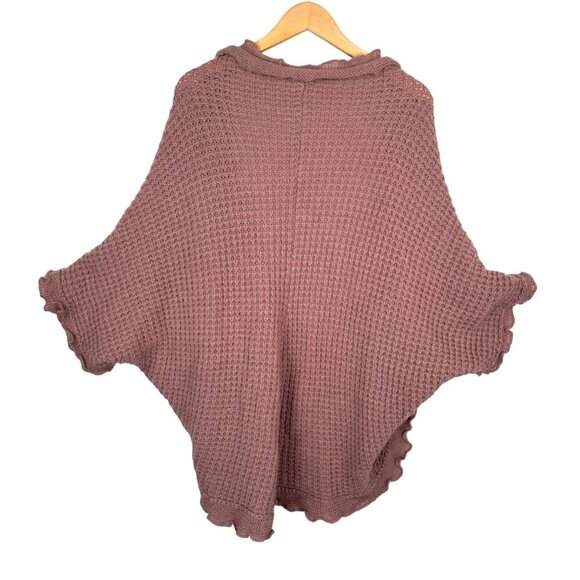 Moth Mauve Knit Wool Cardigan With Ruffled Edges Pink Size S - Picture 4 of 8